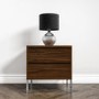 Travis Walnut 2 Drawer Bedside Table