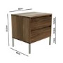 Travis Walnut 2 Drawer Bedside Table