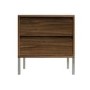 Travis Walnut 2 Drawer Bedside Table