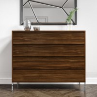 Travis Walnut 4 Drawer Chest of Drawers