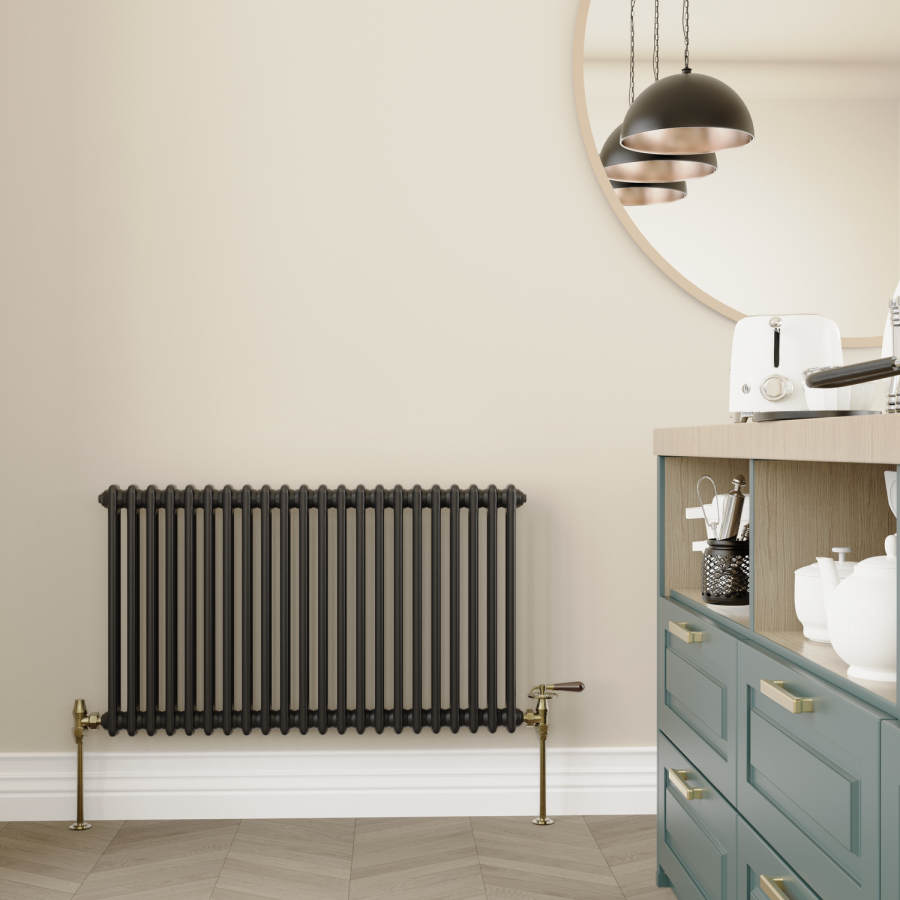 Elego Antique Brass Traditional Manual Angled Radiator Valves With Lockshield
