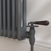 Maesta Anthracite Gray Traditional Manual Angled Radiator Valves With Lockshield