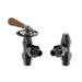 Maesta Black Nickel Traditional Manual Angled Valves With Lockshield