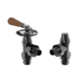 Maesta Black Nickel Traditional Manual Angled Valves With Lockshield