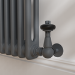 Maesta Anthracite Gray Traditional TRV Corner Thermostatic Radiator Valves With Lockshield