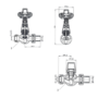 Maesta Black Nickel Traditional TRV Straight Thermostatic Radiator Valves With Lockshield
