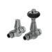 Maesta Chrome Traditional TRV Straight Thermostatic Radiator Valves With Lockshield