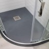 Claristone Anthracite Slate Effect Right Hand Quadrant Shower Tray &amp; Waste - 1200 x 800mm