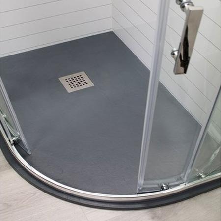 Claristone Anthracite Slate Effect Right Hand Quadrant Shower Tray & Waste - 1200 x 800mm