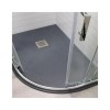 Claristone Anthracite Slate Effect Right Hand Quadrant Shower Tray &amp; Waste - 1200 x 900mm