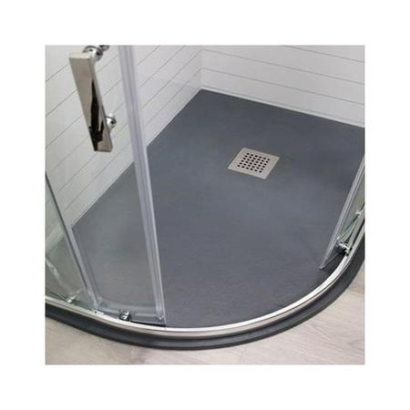 Claristone Anthracite Slate Effect Left Hand Quadrant Shower Tray & Waste - 1200 x 900mm