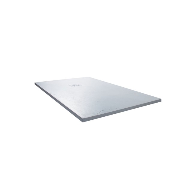 Claristone White Slate Effect Shower Tray & Waste - 1400 x 800mm