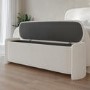 Off-White Boucle Storage Ottoman Bench - Taryn