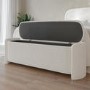 Cream Boucle Ottoman Storage Blanket Box - Taryn
