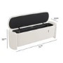 Off-White Boucle Storage Ottoman Bench - Taryn