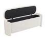 Cream Boucle Ottoman Storage Blanket Box - Taryn