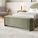 TRYN002 Sage Velvet Ottoman Storage Blanket Box - Taryn
