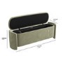 ALMOST PERFECT - Sage Velvet Storage Ottoman Bench - Taryn