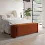 Rust Velvet Ottoman Storage Blanket Box - Taryn
