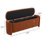 ALMOST PERFECT - Rust Velvet Storage Ottoman Bench - Taryn
