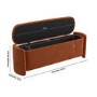 Rust Velvet Ottoman Storage Blanket Box - Taryn