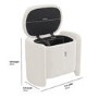 ONLY OPENED - Off-White Boucle Dressing Table Stool with Ottoman Storage - Taryn