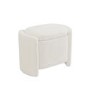 Off-White Boucle Dressing Table Stool with Ottoman Storage - Taryn