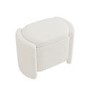 Off-White Boucle Dressing Table Stool with Ottoman Storage - Taryn