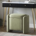 TRYN005 Sage Velvet Dressing Table Stool with Ottoman Storage - Taryn