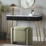 Sage Velvet Dressing Table Stool with Ottoman Storage - Taryn