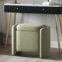 Sage Velvet Dressing Table Stool with Ottoman Storage - Taryn