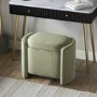 Sage Velvet Dressing Table Stool with Ottoman Storage - Taryn