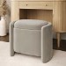Beige Velvet Wrap Around Ottoman Stool - Taryn