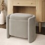 Beige Velvet Wrap Around Ottoman Stool - Taryn
