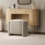 Beige Velvet Wrap Around Ottoman Stool - Taryn