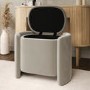 Beige Velvet Wrap Around Ottoman Stool - Taryn