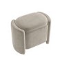 Beige Velvet Wrap Around Ottoman Stool - Taryn