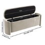 Beige Velvet Ottoman Storage Blanket Box - Taryn
