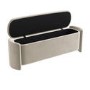 Beige Velvet Ottoman Storage Blanket Box - Taryn