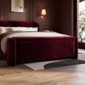 TRYN008 Burgundy Velvet Ottoman Storage Blanket Box - TARYN