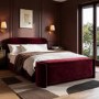 Burgundy Velvet Ottoman Storage Blanket Box - TARYN