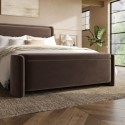 TRYN009 Brown Velvet Ottoman Storage Blanket Box - Taryn
