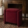 Burgundy Velvet Wrap Around Ottoman Stool - TARYN