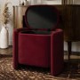 Burgundy Velvet Wrap Around Ottoman Stool - TARYN