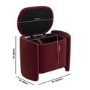 Burgundy Velvet Wrap Around Ottoman Stool - TARYN