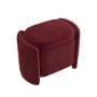 Burgundy Velvet Wrap Around Ottoman Stool - TARYN