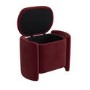 Burgundy Velvet Wrap Around Ottoman Stool - TARYN
