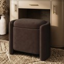 TRYN011 Brown Velvet Wrap Around Ottoman Stool - Taryn