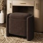 Brown Velvet Wrap Around Ottoman Stool - Taryn