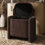 Brown Velvet Wrap Around Ottoman Stool - Taryn